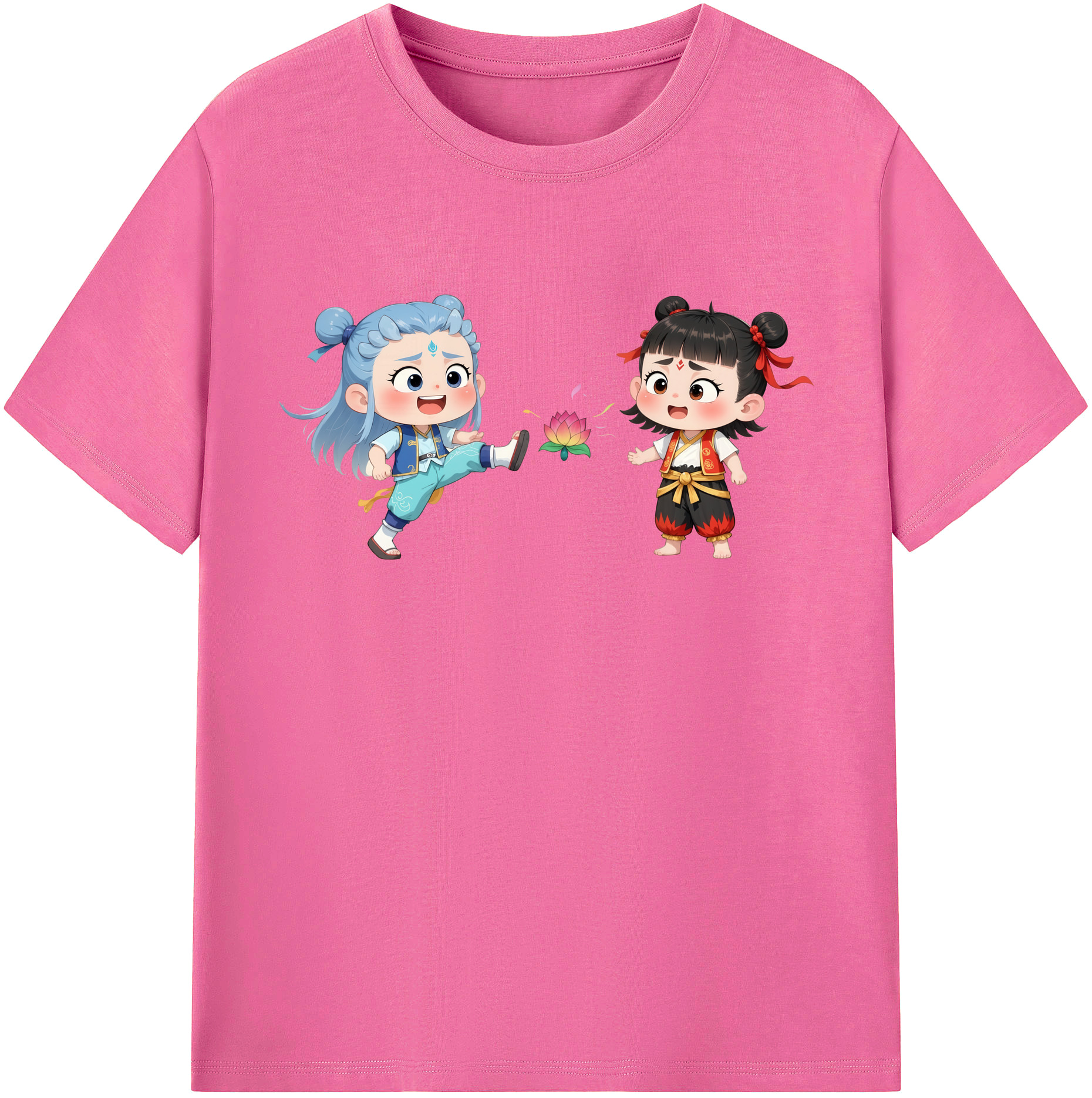 （画像用） Ne Zha 2 ナタ 魔童の大暴れ レディースカジュアルプリントTシャツ（綿100％）